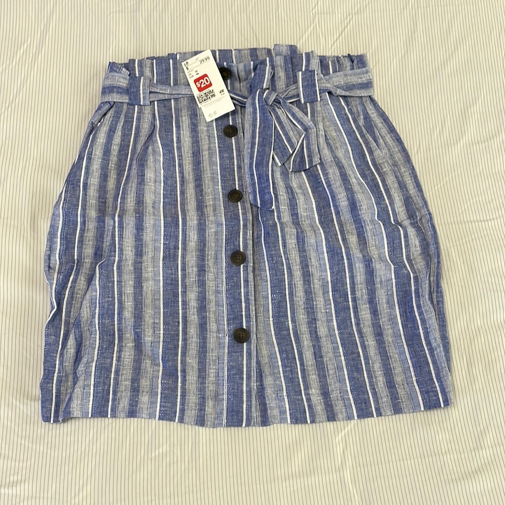 NWT Blue Striped Skirt